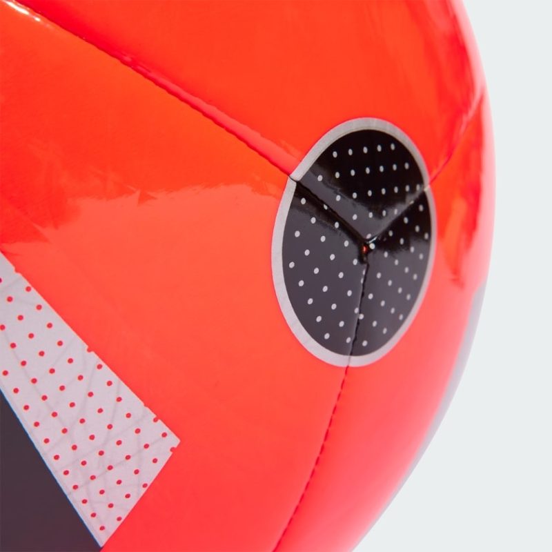 Adidas ลูกฟุตบอล FUSSBALLLIEBE CLUB | Solar Red / Black / Silver Metallic | (IN9375) - Image 3