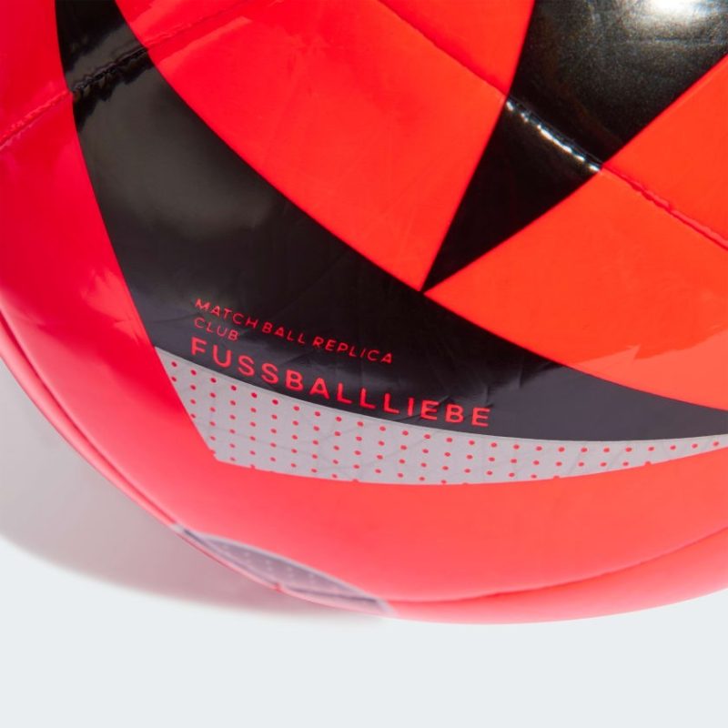 Adidas ลูกฟุตบอล FUSSBALLLIEBE CLUB | Solar Red / Black / Silver Metallic | (IN9375) - Image 4