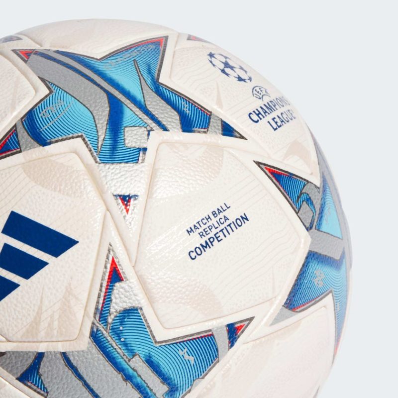 Adidas ลูกฟุตบอล UCL COMPETITION 23/24 GROUP STAGE | White / Silver Metallic / Bright Cyan / Royal Blue | (IA0940) - Image 4