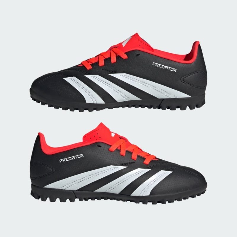 Adidas รองเท้าฟุตบอลเด็ก PREDATOR CLUB TURF FOOTBALL BOOTS | Core Black / Cloud White / Solar Red | (IG5437) - Image 8