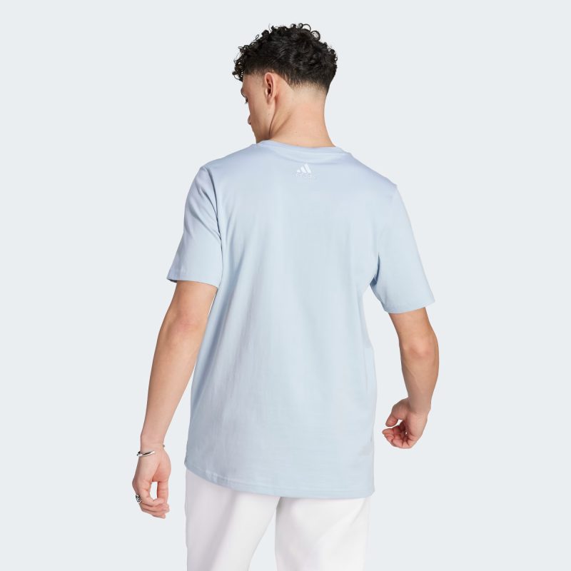 Adidas เสื้อยืดผู้ชาย Essentials Single Jersey Big Logo Tee | Wonder Blue ( IJ8576 ) - Image 3