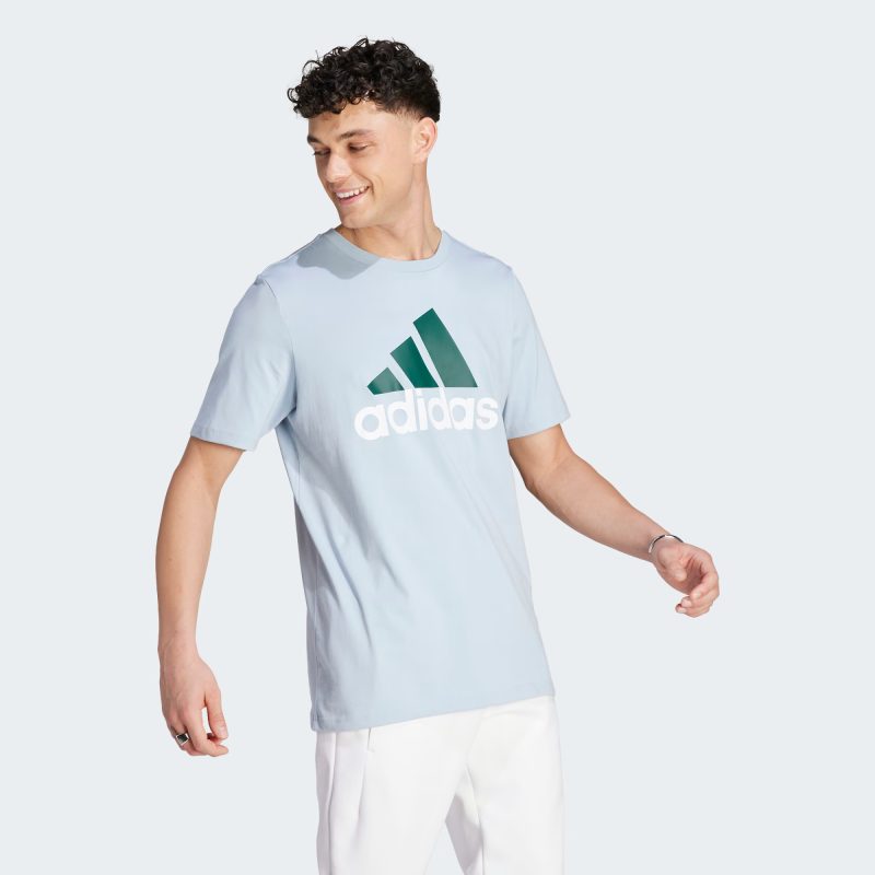 Adidas เสื้อยืดผู้ชาย Essentials Single Jersey Big Logo Tee | Wonder Blue ( IJ8576 ) - Image 4