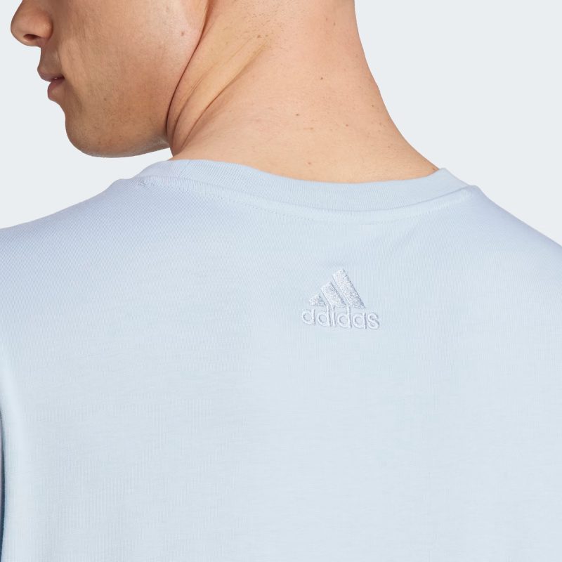 Adidas เสื้อยืดผู้ชาย Essentials Single Jersey Big Logo Tee | Wonder Blue ( IJ8576 ) - Image 6