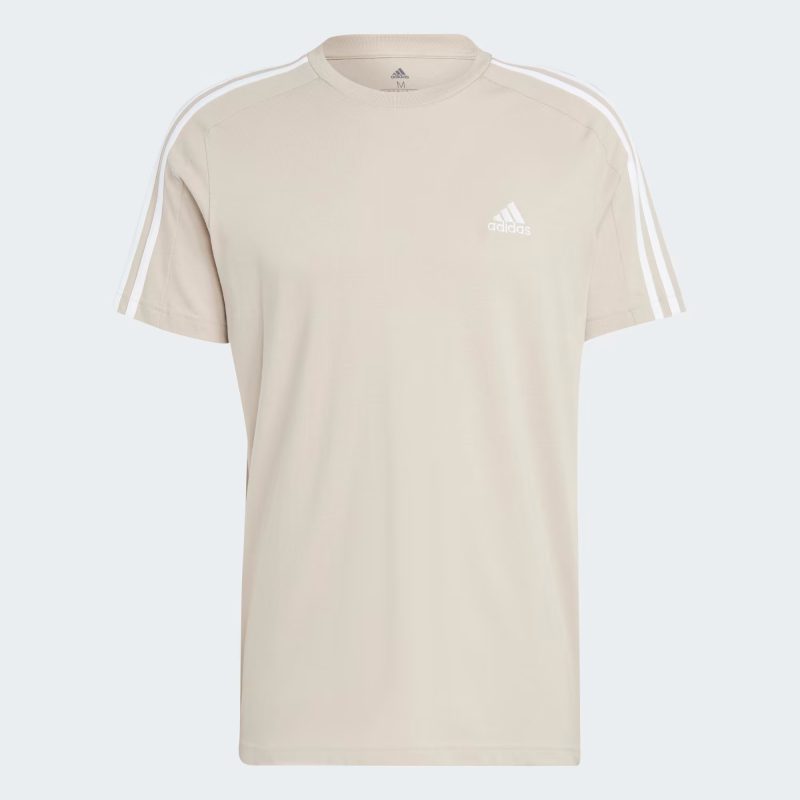 Adidas เสื้อยืดผู้ชาย Essentials Single Jersey 3-Stripes Tee | Wonder Beige ( IJ8685 )