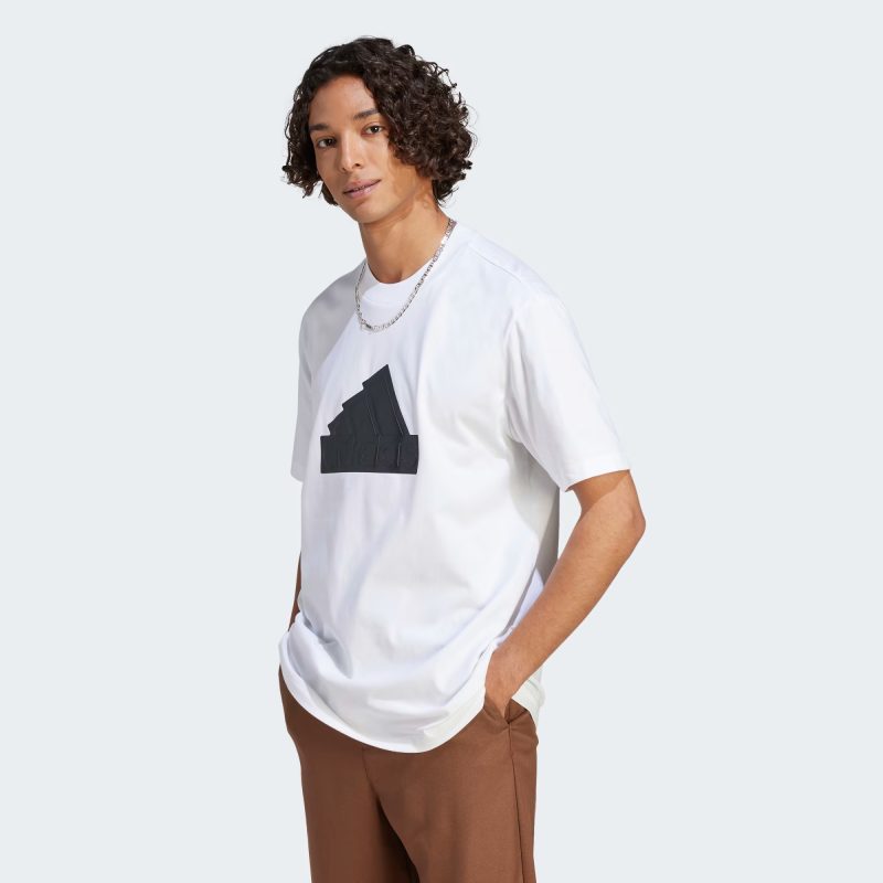 Adidas เสื้อยืดผู้ชาย Future Icons Badge of Sport Bomber Tee | White/Black ( IN1623 ) - Image 2