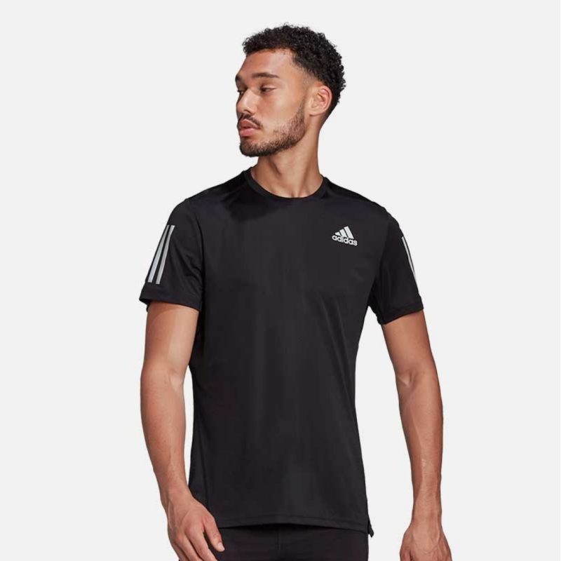 Adidas เสื้อผู้ชาย Own The Run 3-Stripes Running Tee ( H58591 ) - Image 2