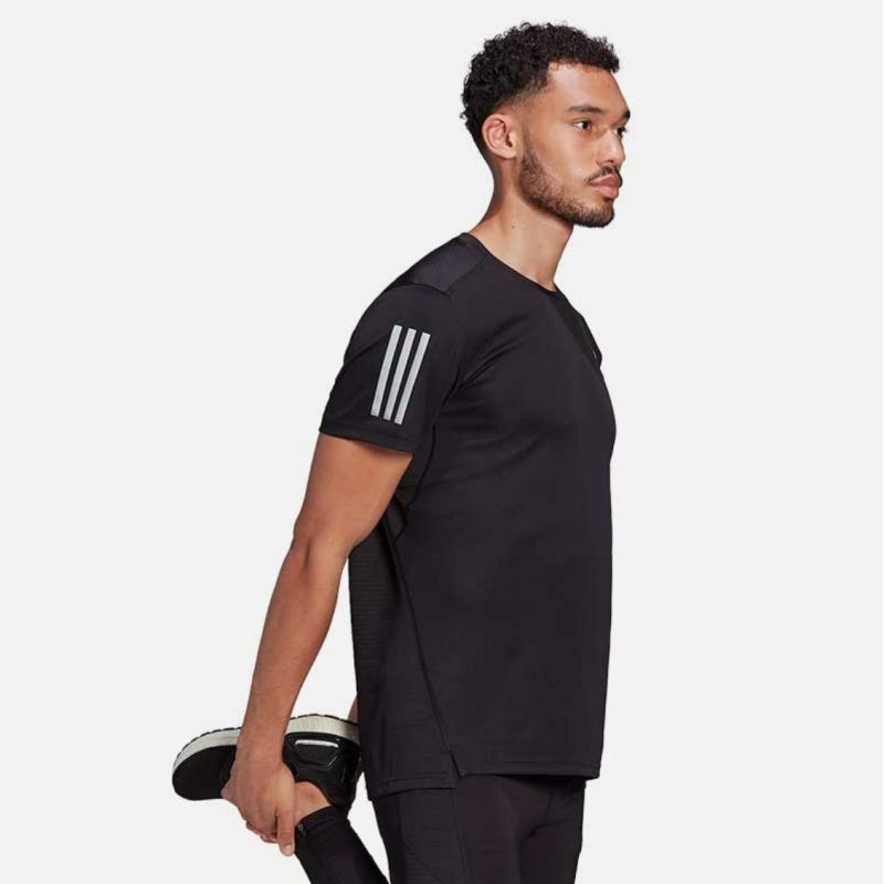 Adidas เสื้อผู้ชาย Own The Run 3-Stripes Running Tee ( H58591 ) - Image 3