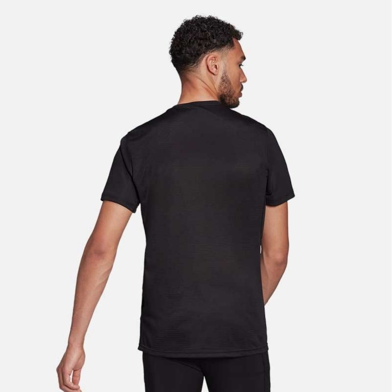 Adidas เสื้อผู้ชาย Own The Run 3-Stripes Running Tee ( H58591 ) - Image 4