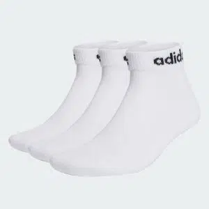 Adidas ถุงเท้า Linear Ankle Cushioned Socks 3 Pairs | White/Black ( HT3457 )