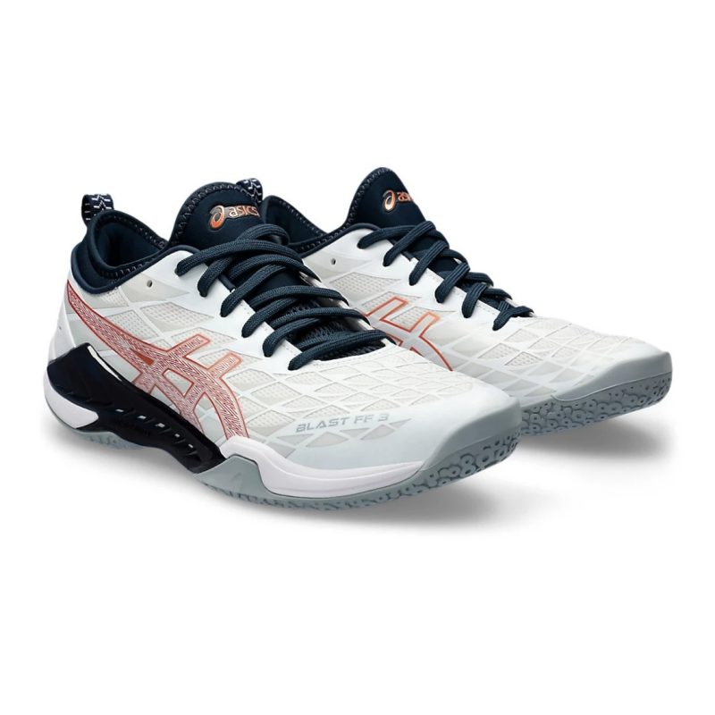 Asics รองเท้าแบดมินตัน Blast FF 3 | White/Pure Bronze ( 1073A069-960 ) - Image 2