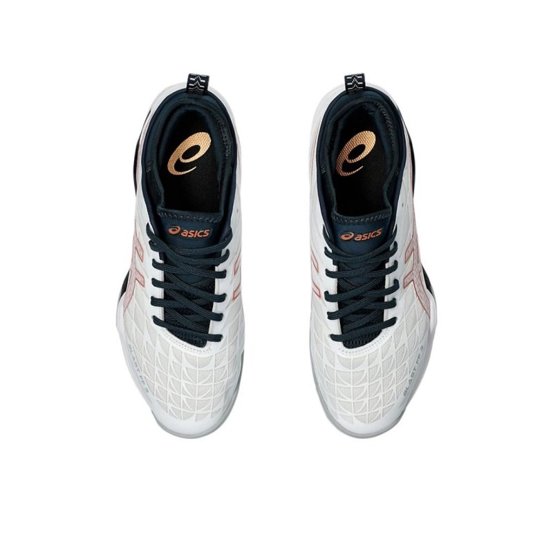 Asics รองเท้าแบดมินตัน Blast FF 3 | White/Pure Bronze ( 1073A069-960 ) - Image 7