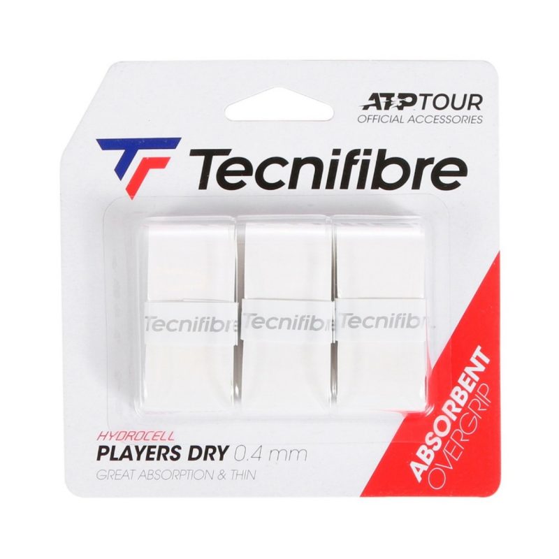 Tecnifibre เทปพันด้าม/กริ๊ปพันด้ามไม้เทนนิส Players Dry x3 Overgrips Tape Racket Tennis | White ( 52ATPPLDRY )