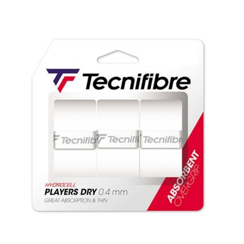 Tecnifibre เทปพันด้าม/กริ๊ปพันด้ามไม้เทนนิส Players Dry x3 Overgrips Tape Racket Tennis | White ( 52ATPPLDRY ) - Image 2