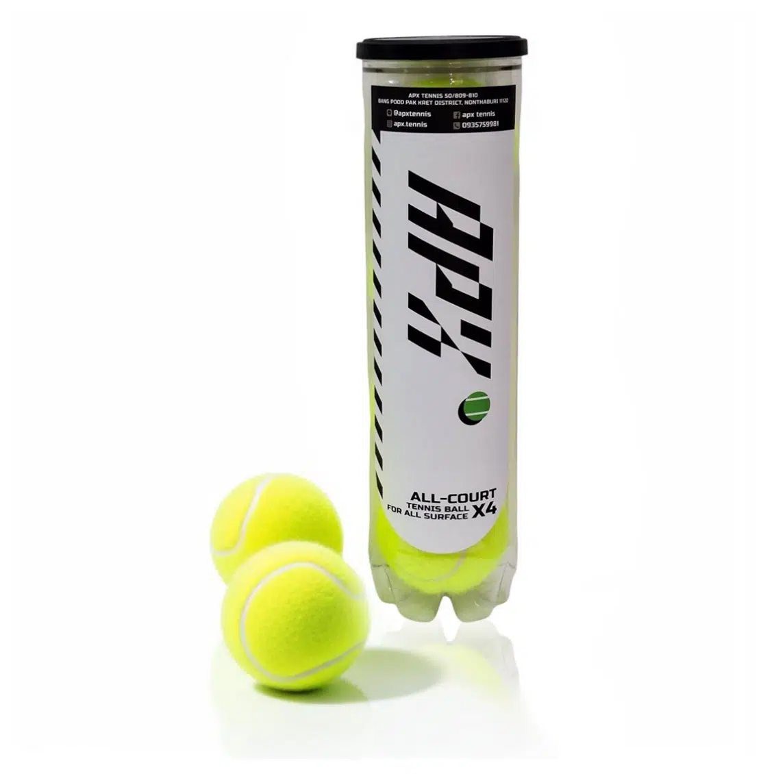 APX ลูกเทนนิส APX x4 Tennis Balls | Green ( APXBALL4 ) กระป๋องละ 4 ลูก