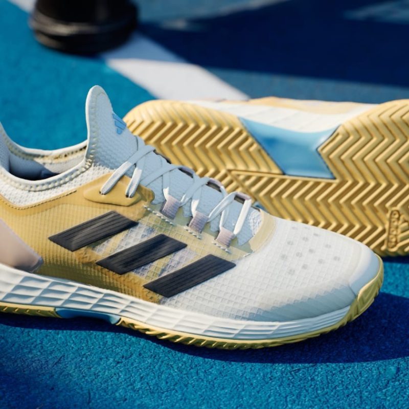 Adidas รองเท้าเทนนิสผู้หญิง Adizero Ubersonic 4.1 Tennis Shoes | Semi Spark / Core Black / Off White ( IF0412 ) - Image 10
