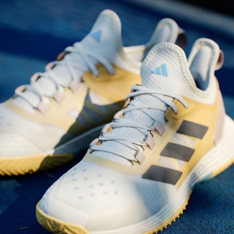 Adidas รองเท้าเทนนิสผู้หญิง Adizero Ubersonic 4.1 Tennis Shoes | Semi Spark / Core Black / Off White ( IF0412 ) - Image 9