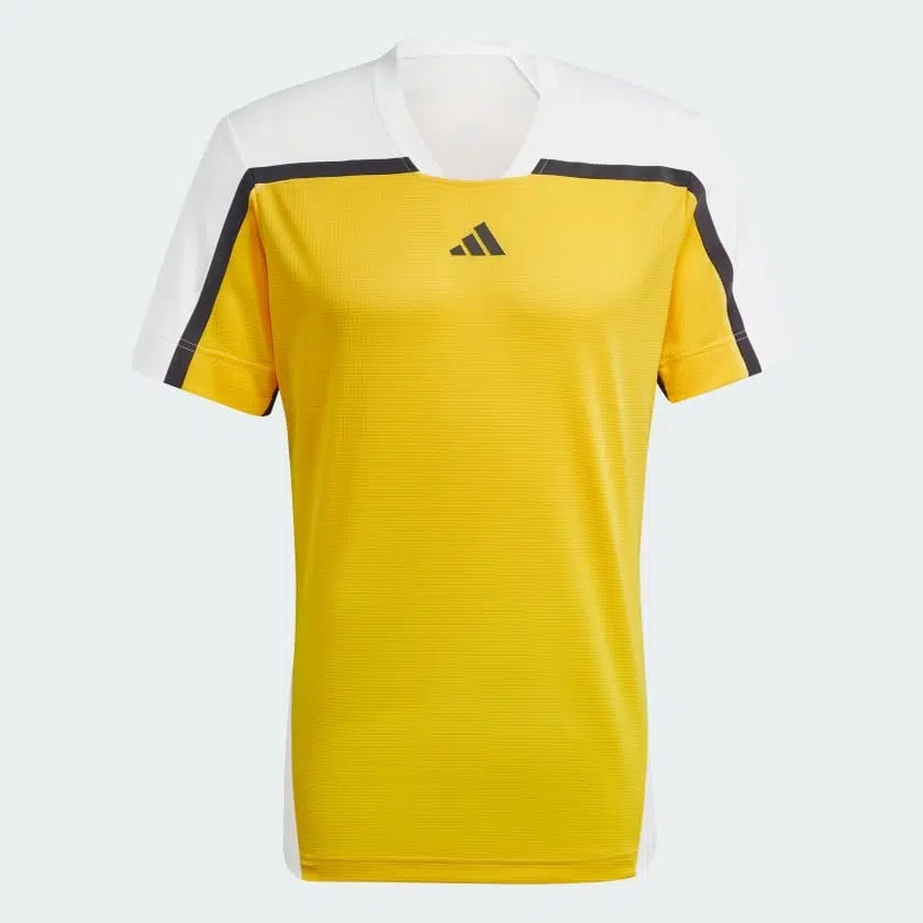 Adidas เสื้อเทนนิสผู้ชาย Tennis HEAT.RDY Pro FreeLift Tee | Spark / White ( IS8966 ) - Image 6