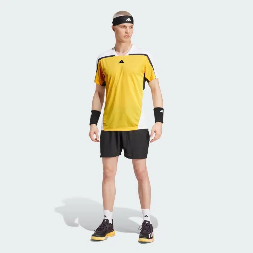 Adidas เสื้อเทนนิสผู้ชาย Tennis HEAT.RDY Pro FreeLift Tee | Spark / White ( IS8966 ) - Image 5