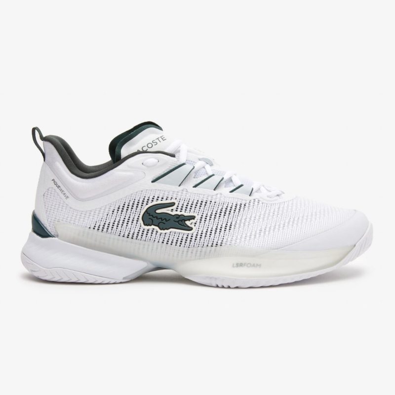 Lacoste รองเท้าเทนนิสผู้ชาย AG-LT23 Ultra Textile Tennis Shoes | White / Dark Green ( 45SMA0013WG )