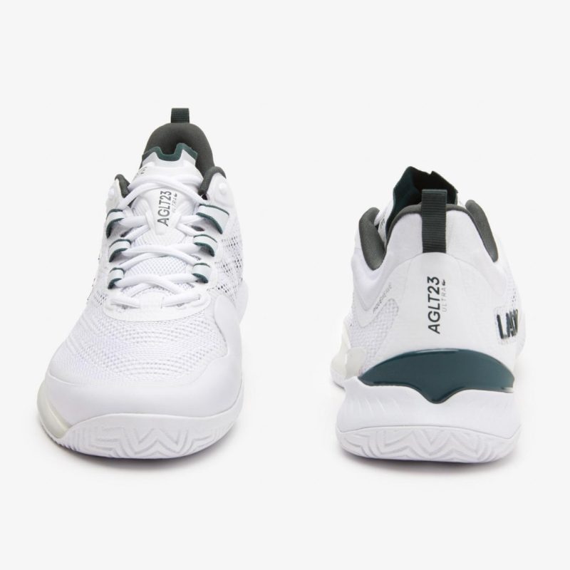 Lacoste รองเท้าเทนนิสผู้ชาย AG-LT23 Ultra Textile Tennis Shoes | White / Dark Green ( 45SMA0013WG ) - Image 4