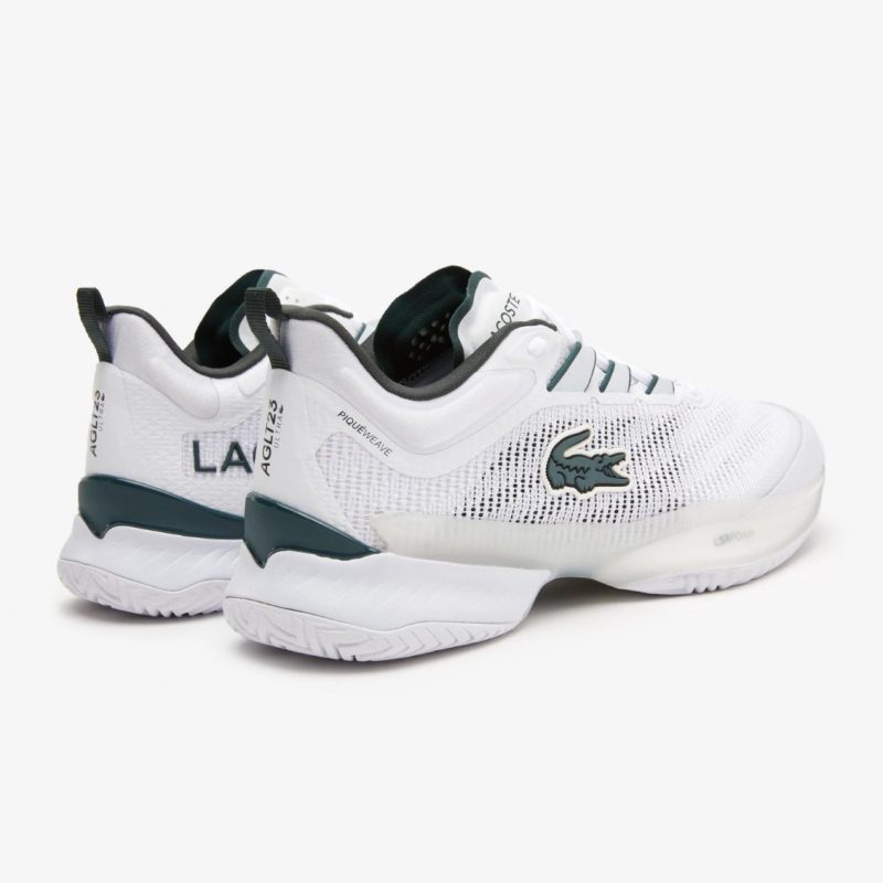 Lacoste รองเท้าเทนนิสผู้ชาย AG-LT23 Ultra Textile Tennis Shoes | White / Dark Green ( 45SMA0013WG ) - Image 3