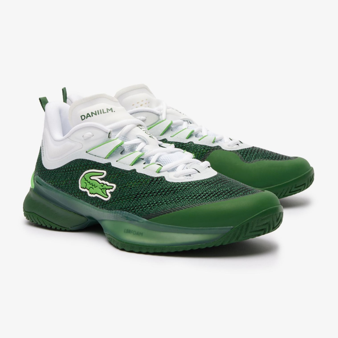 Lacoste รองเท้าเทนนิสผู้ชาย Daniil Medvedev AG-LT23 Ultra Tennis Shoes | Dark Green / White ( 47SMA0101GW ) - Image 2