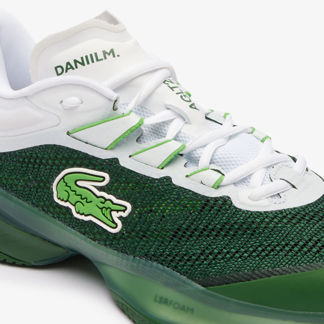 Lacoste รองเท้าเทนนิสผู้ชาย Daniil Medvedev AG-LT23 Ultra Tennis Shoes | Dark Green / White ( 47SMA0101GW ) - Image 6