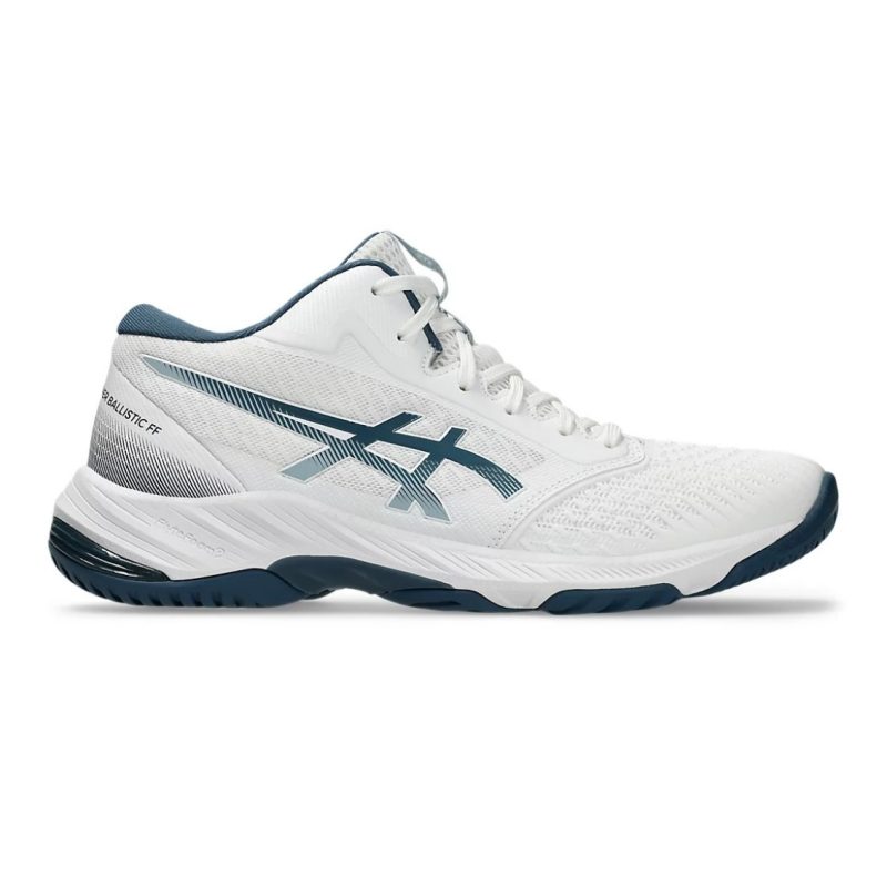 Asics รองเท้าวอลเลย์บอลชาย Netburner Ballistic FF 3 | White/Vintage Indigo ( 1051A074-103 )