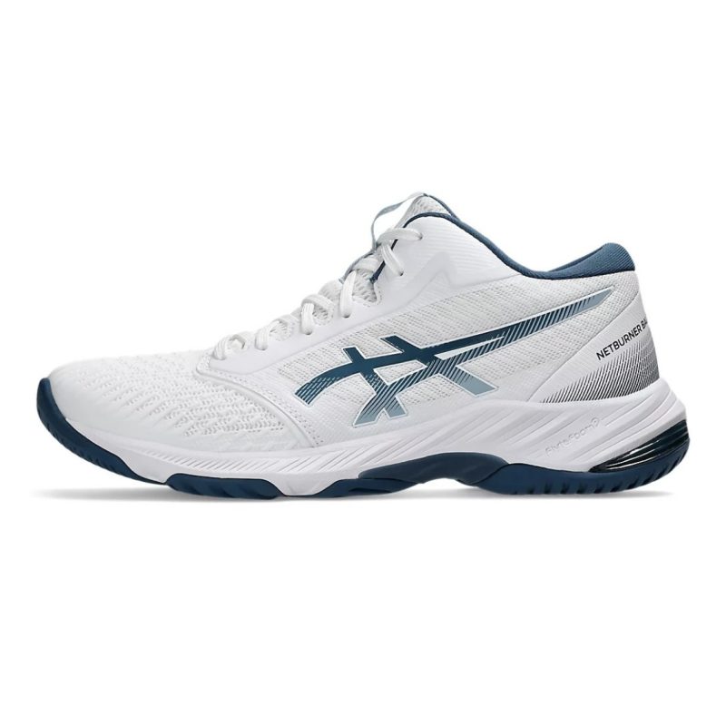 Asics รองเท้าวอลเลย์บอลชาย Netburner Ballistic FF 3 | White/Vintage Indigo ( 1051A074-103 ) - Image 8