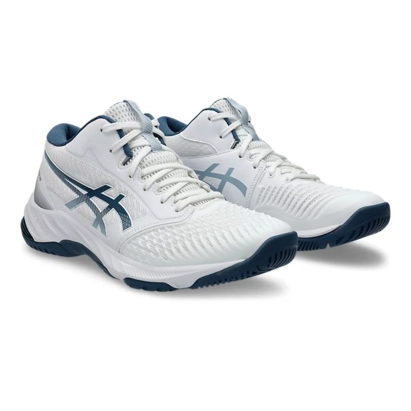 Asics รองเท้าวอลเลย์บอลชาย Netburner Ballistic FF 3 | White/Vintage Indigo ( 1051A074-103 ) - Image 2