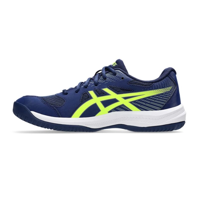 Asics รองเท้าแบดมินตันผู้ชาย Upcourt 6 | Blue Expanse/Safety Yellow (1071A104-400 ) - Image 4