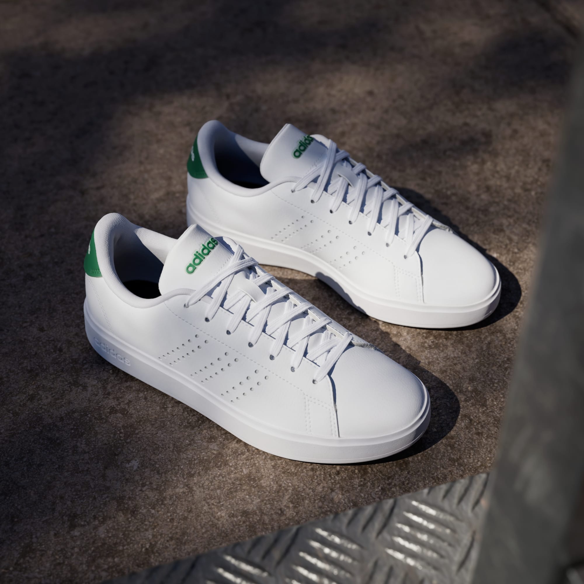 Adidas รองเท้าผ้าใบผู้หญิง Advantage 2.0 | Cloud White/Cloud White/Green ( IH3451 ) - Image 7