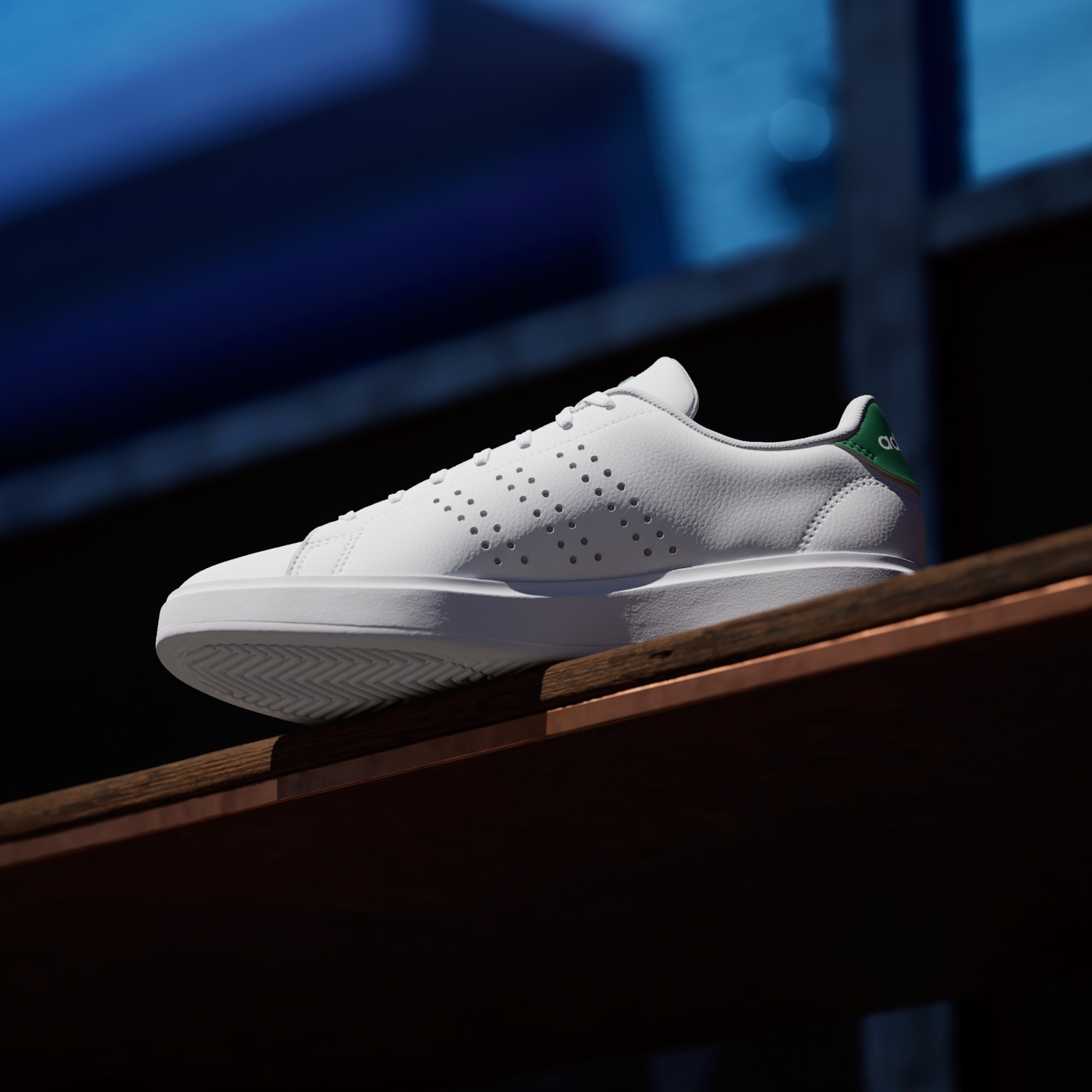 Adidas รองเท้าผ้าใบผู้หญิง Advantage 2.0 | Cloud White/Cloud White/Green ( IH3451 ) - Image 6