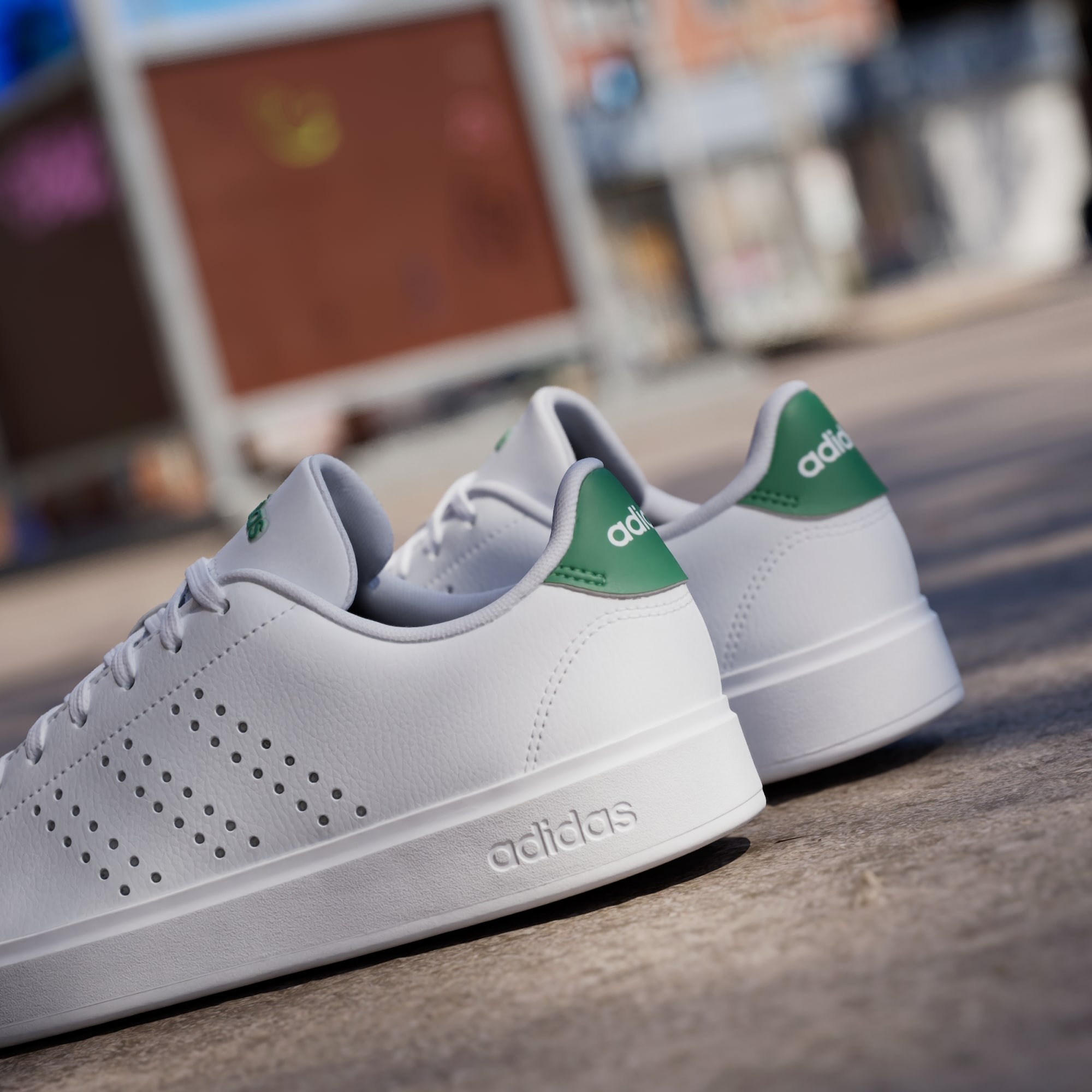 Adidas รองเท้าผ้าใบผู้หญิง Advantage 2.0 | Cloud White/Cloud White/Green ( IH3451 ) - Image 5