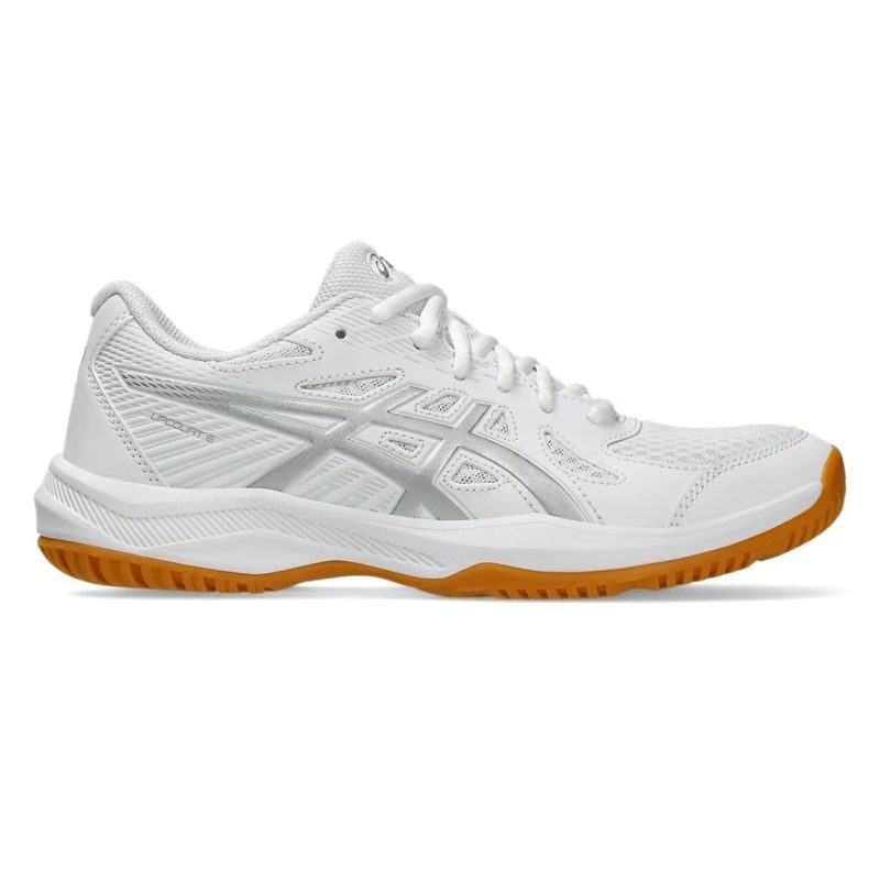 Asics รองเท้าแบดมินตันผู้หญิง Upcourt 6 | White/Pure Silver ( 1072A107-100 )