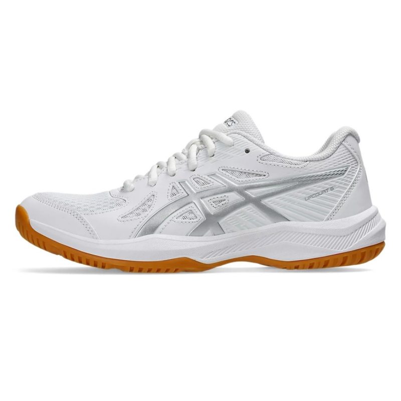 Asics รองเท้าแบดมินตันผู้หญิง Upcourt 6 | White/Pure Silver ( 1072A107-100 ) - Image 6