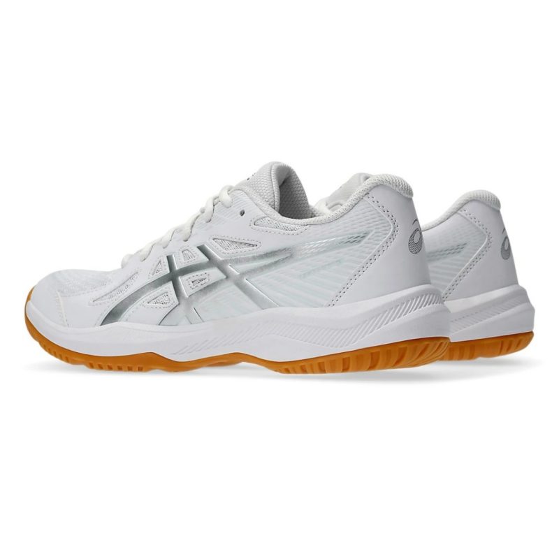 Asics รองเท้าแบดมินตันผู้หญิง Upcourt 6 | White/Pure Silver ( 1072A107-100 ) - Image 4