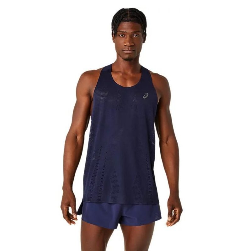 Asics เสื้อวิ่งผู้ชาย Men’s Metarun Singlet | Midnight ( 2011C990-401 ) - Image 2