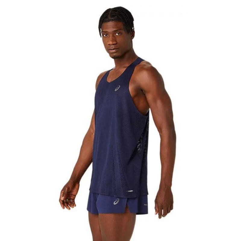 Asics เสื้อวิ่งผู้ชาย Men’s Metarun Singlet | Midnight ( 2011C990-401 ) - Image 4