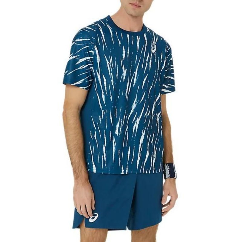 Asics เสื้อเทนนิสผู้ชาย Men’s Men Game SS Top | Mako Blue ( 2041A302-412 )