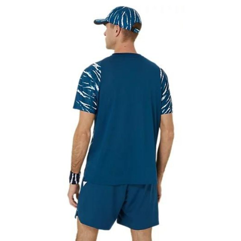 Asics เสื้อเทนนิสผู้ชาย Men’s Men Game SS Top | Mako Blue ( 2041A302-412 ) - Image 3