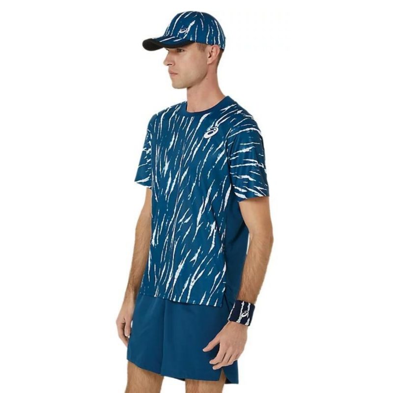 Asics เสื้อเทนนิสผู้ชาย Men’s Men Game SS Top | Mako Blue ( 2041A302-412 ) - Image 4