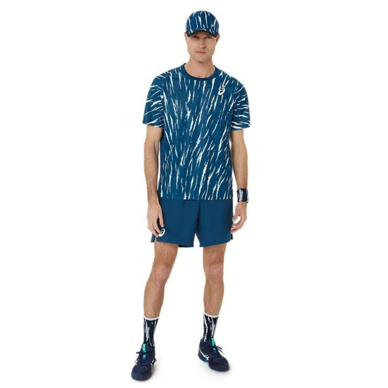 Asics เสื้อเทนนิสผู้ชาย Men’s Men Game SS Top | Mako Blue ( 2041A302-412 ) - Image 7