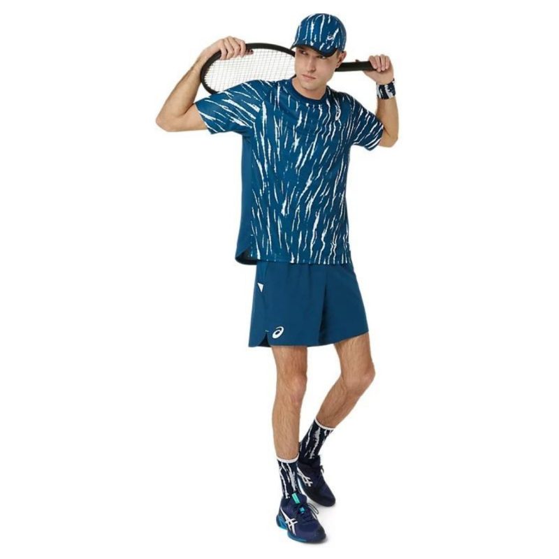 Asics เสื้อเทนนิสผู้ชาย Men’s Men Game SS Top | Mako Blue ( 2041A302-412 ) - Image 8