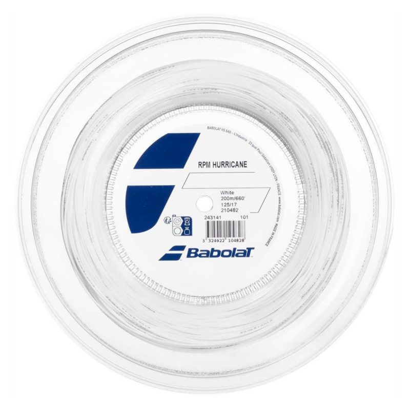 Babolat เอ็นไม้เทนนิสแบบแบ่งขาย RPM Hurricane 125/17 , 130/16 Tennis String Reel | White ( 243141 )