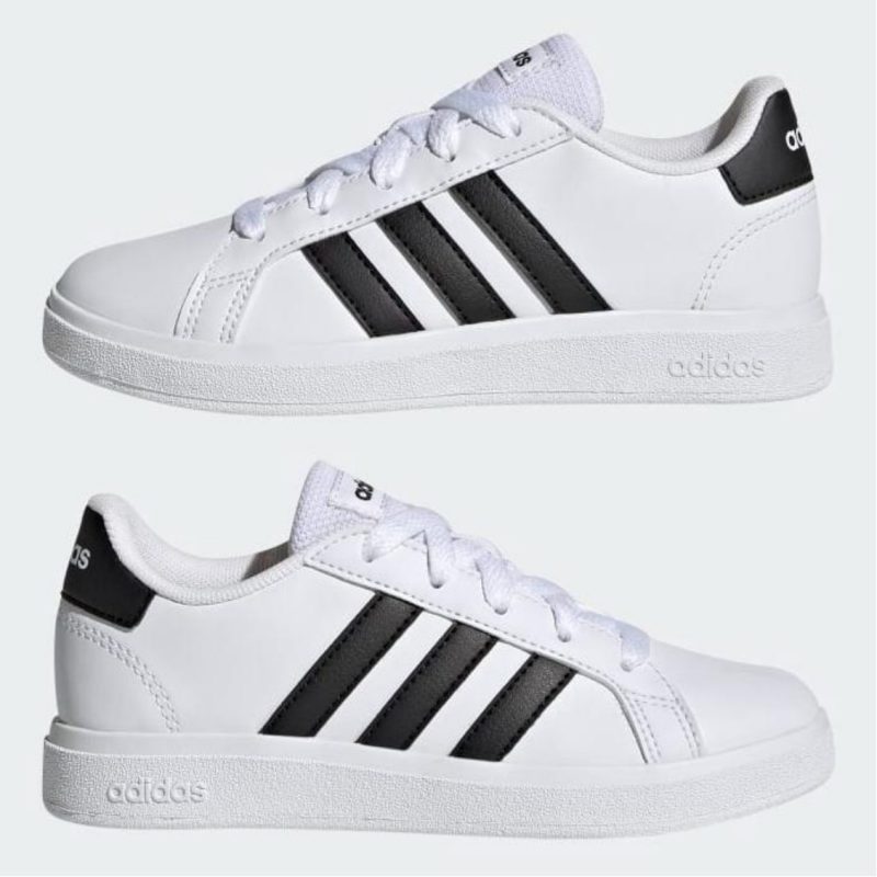 Adidas รองเท้าเทนนิสเด็ก Grand Court 2.0 Kids | Cloud White / Core Black / Core Black ( GW6511 ) - Image 7