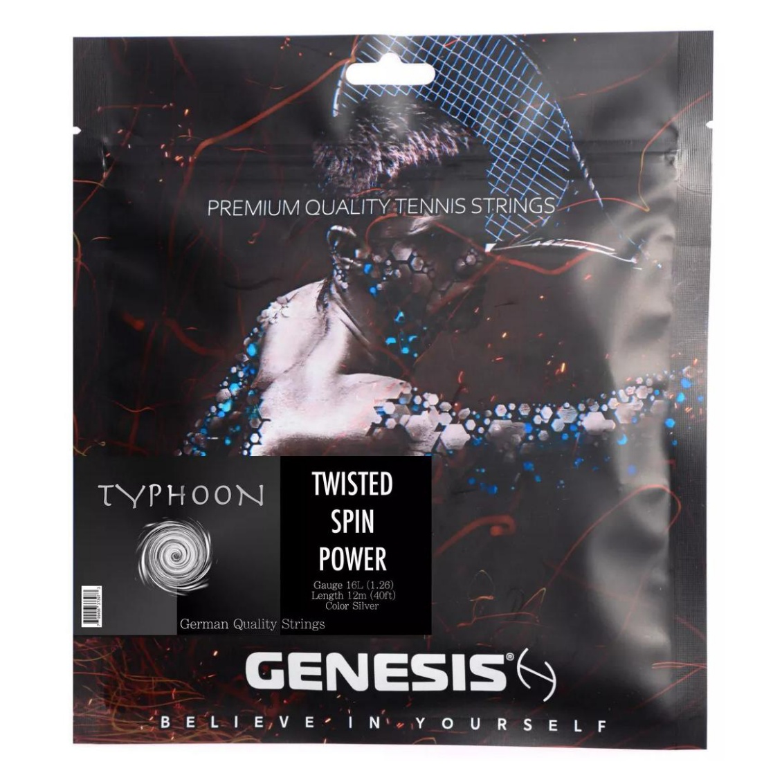 Genesis เอ็นไม้เทนนิส Typhoon 16L/1.26mm Tennis String Reel | Silver ( GENESISTYPHOON )