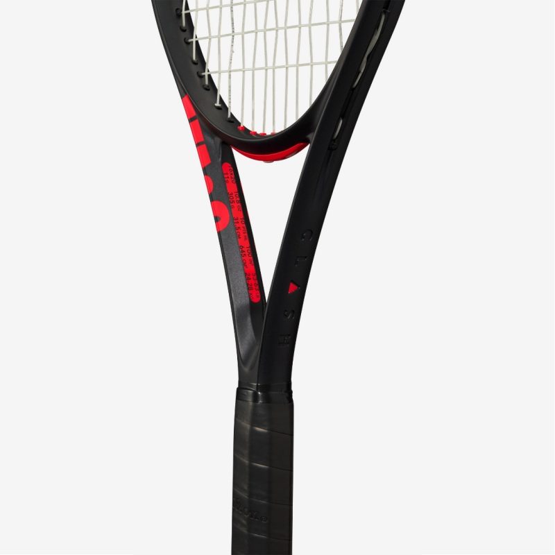 Wilson ไม้เทนนิส Clash 100 Pro V3 Tennis Racket FRM 2 4 1/4 | Black/Red ( WR172711U2 ) - Image 4