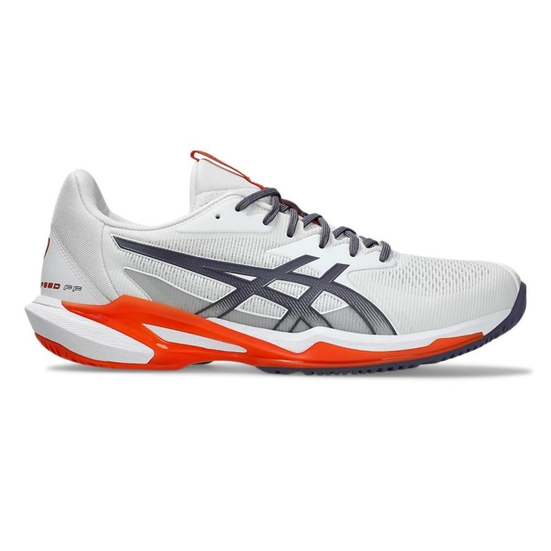 Asics รองเท้าเทนนิสผู้ชาย Solution Speed FF 3 | White/Greyish Purple ( 1041A438-103 )