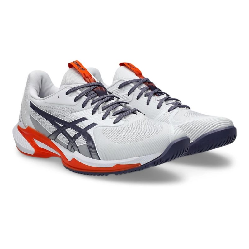 Asics รองเท้าเทนนิสผู้ชาย Solution Speed FF 3 | White/Greyish Purple ( 1041A438-103 ) - Image 4